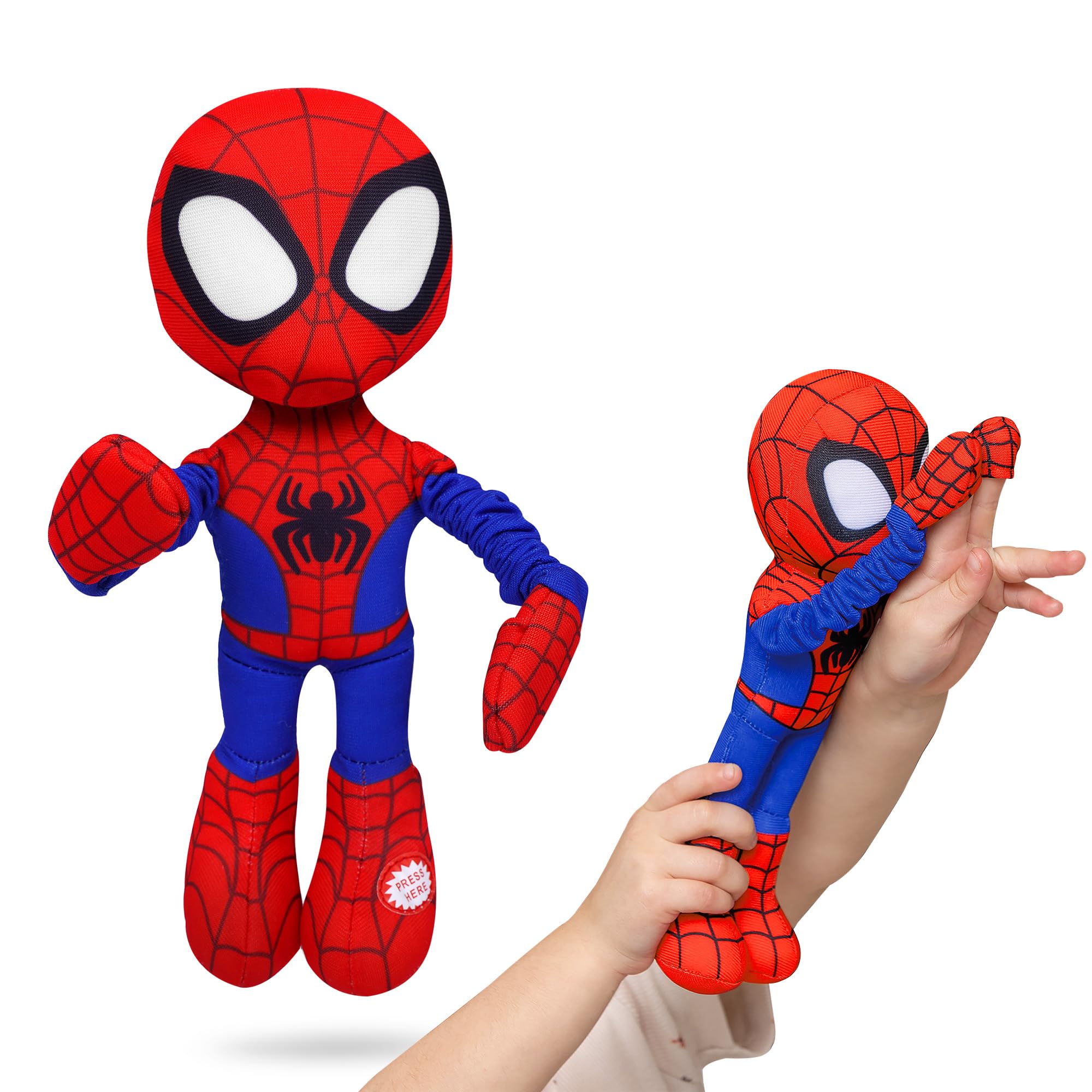 Marvel Spidey and His Amazing Friends – Slingshot Plush Spider-Man Toy with Soun