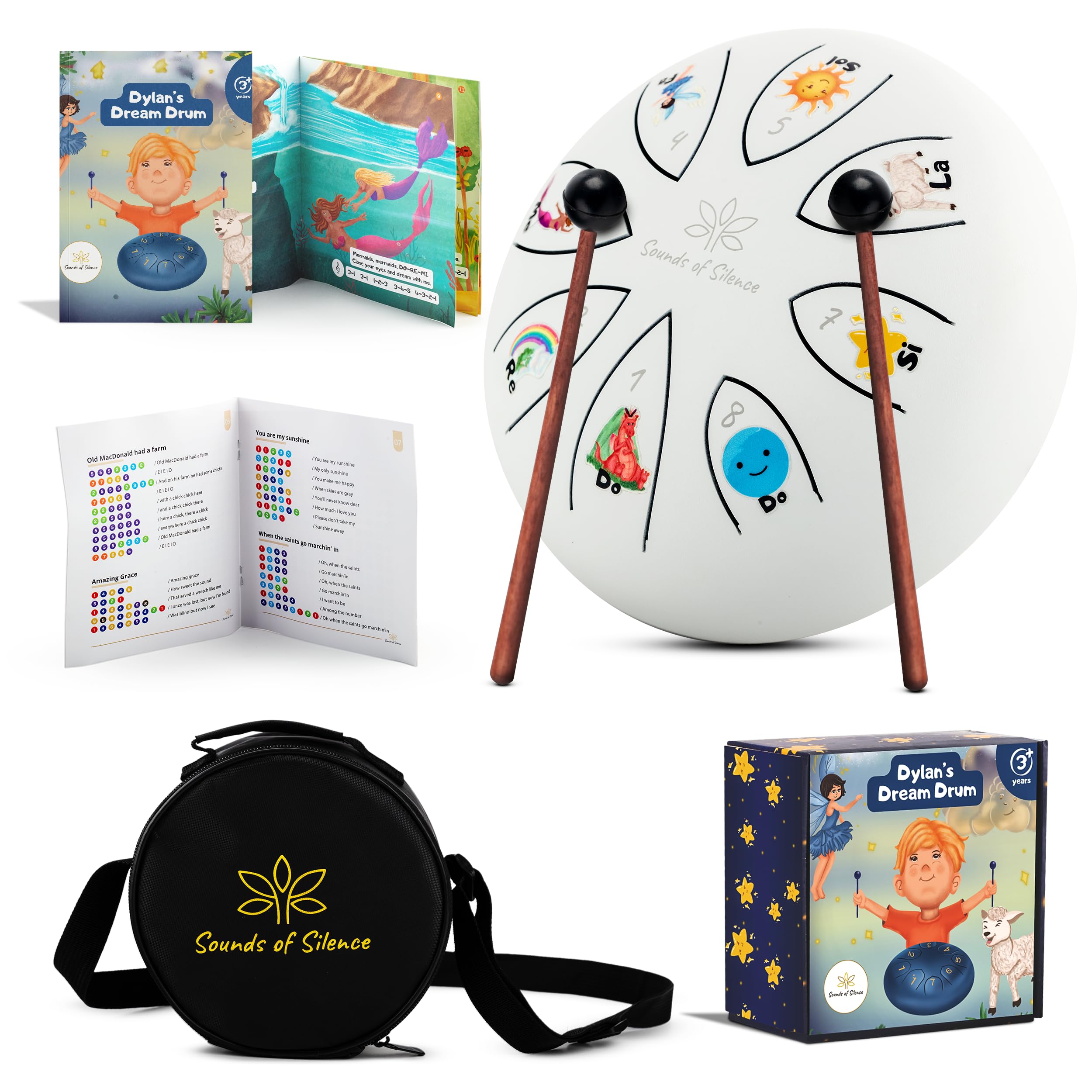 Sounds Of Silence Steel Tongue Drum for Kids with Storybook and Songbook | Dylan