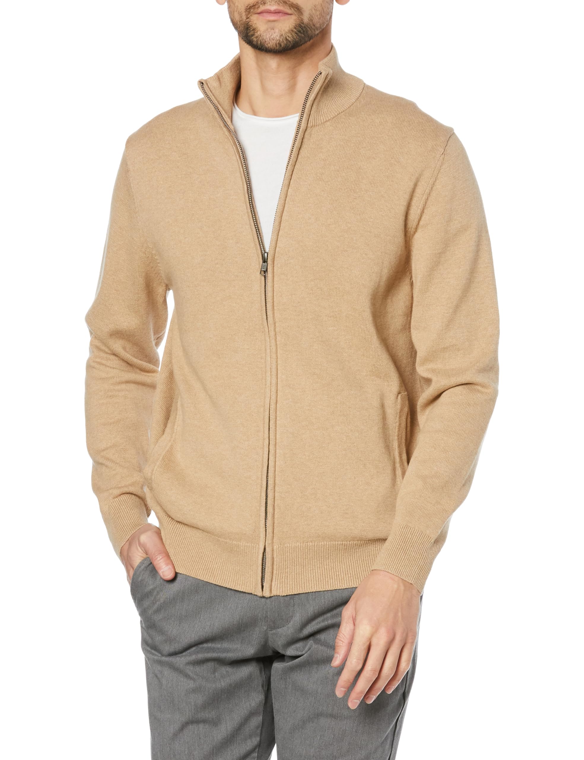 Amazon Essentials Men's Zip-Up Cotton Sweater