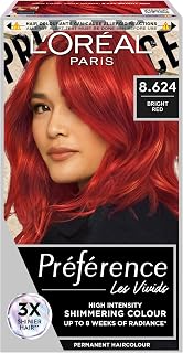 L'Oreal Paris Permanent Hair Colour, Long Shine and Intense Colour for up to 8 Weeks, Vibrant Favourites (Colorist), Brilliant Red 8.624