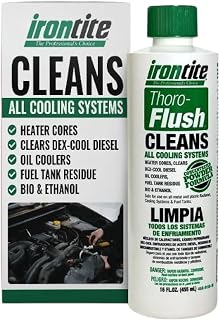 Irontite Thoro-Flush Coolant System Cleaner - Removes Rust, Scale, Oil, Sludge &amp; Gelled Dex-Cool - 16oz Powder - Cleans Cooling Systems, Restores Coolant Flow, Safe for Cast Iron, Aluminum &amp; Plastic