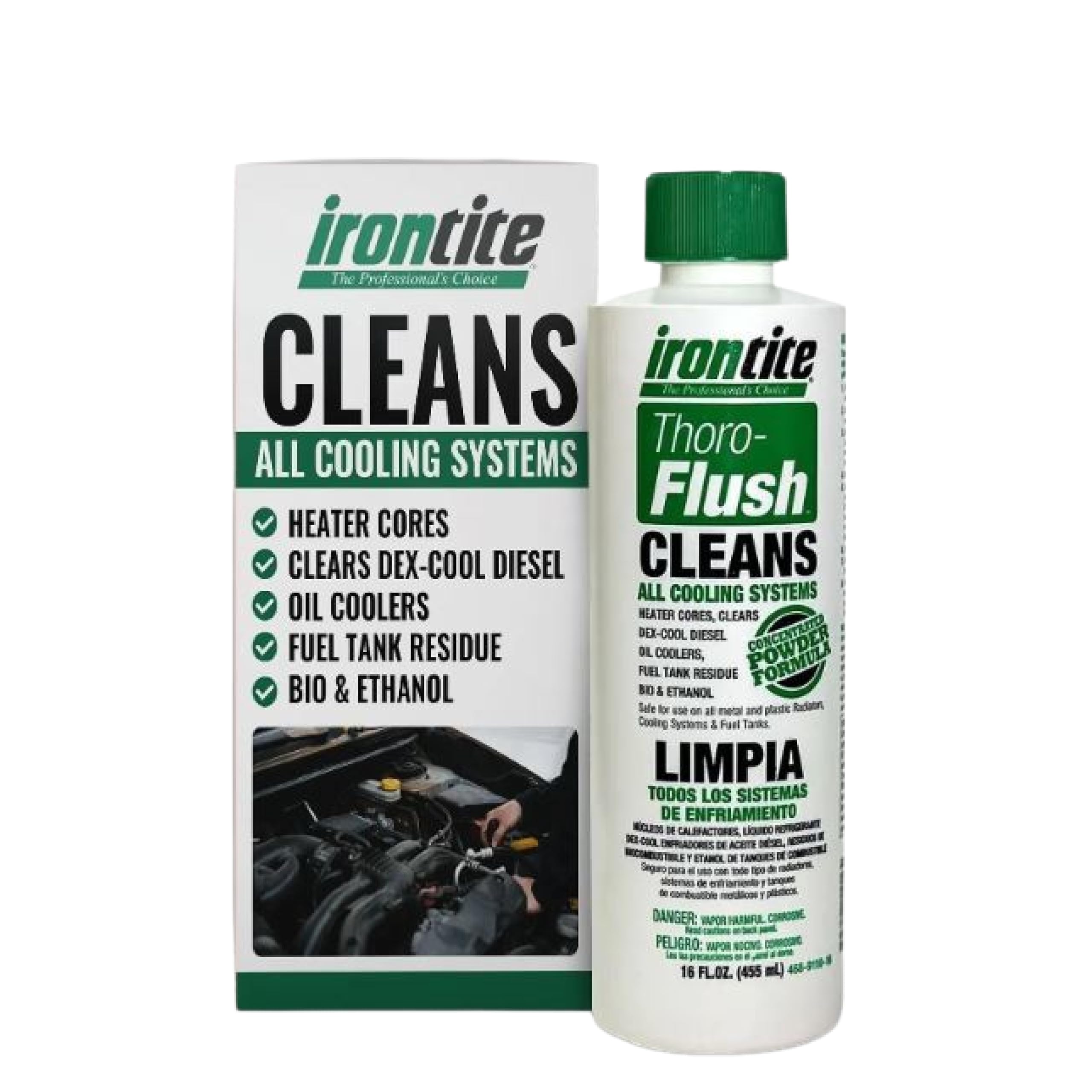 Irontite Thoro-Flush Coolant System Cleaner - Removes Rust, Scale, Oil, Sludge &