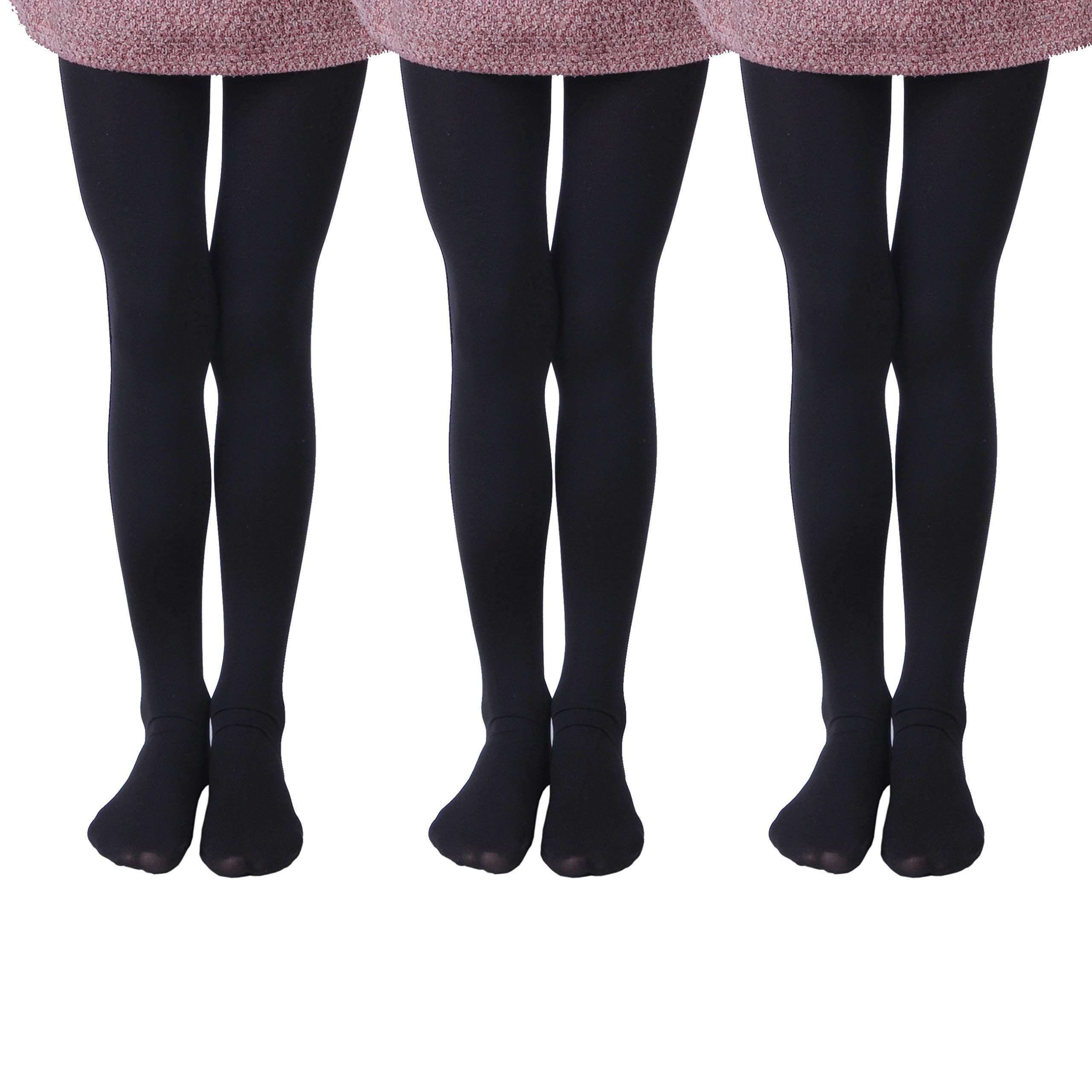EVERSWE 3-Pack Girls Microfiber Tights Multiple Colors