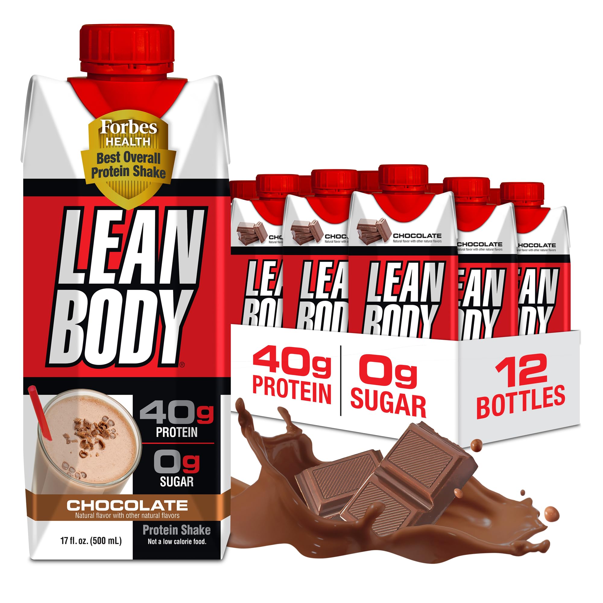 Labrada Lean Body Ready-to-Drink Chocolate Protein Shake, 40g Protein, Whey Blen