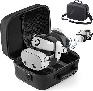 Large Carrying Case for Meta Quest 3/Quest 3S, Hard Travel Case for BOBOVR S3 Pro/Kiwi Design Battery Head Strap, Controllers and Other Accessories, Portable Travel Bag for Oculus Quest 3S/Quest 3