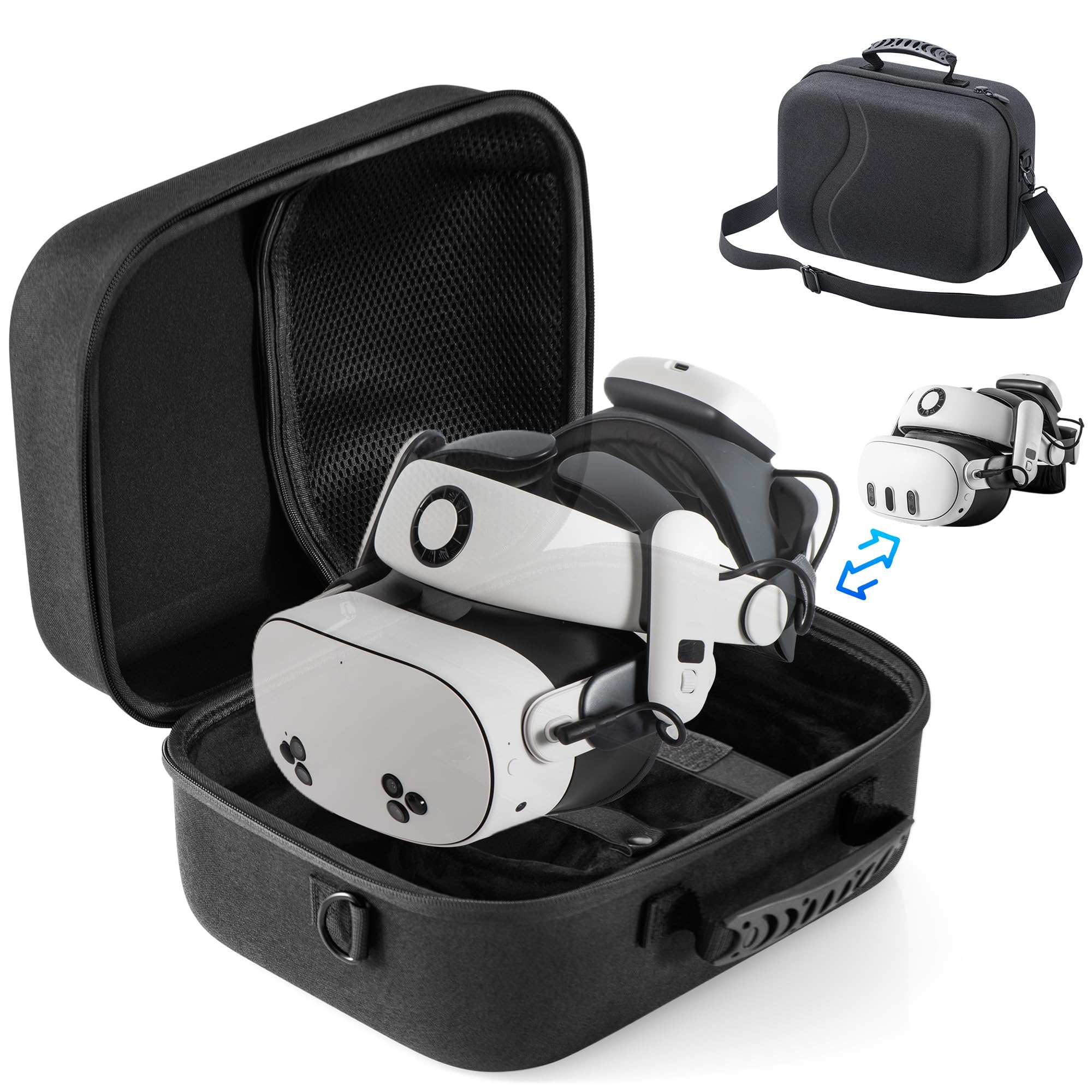 Large Carrying Case for Meta Quest 3/Quest 3S, Hard Travel Case for BOBOVR S3 Pr