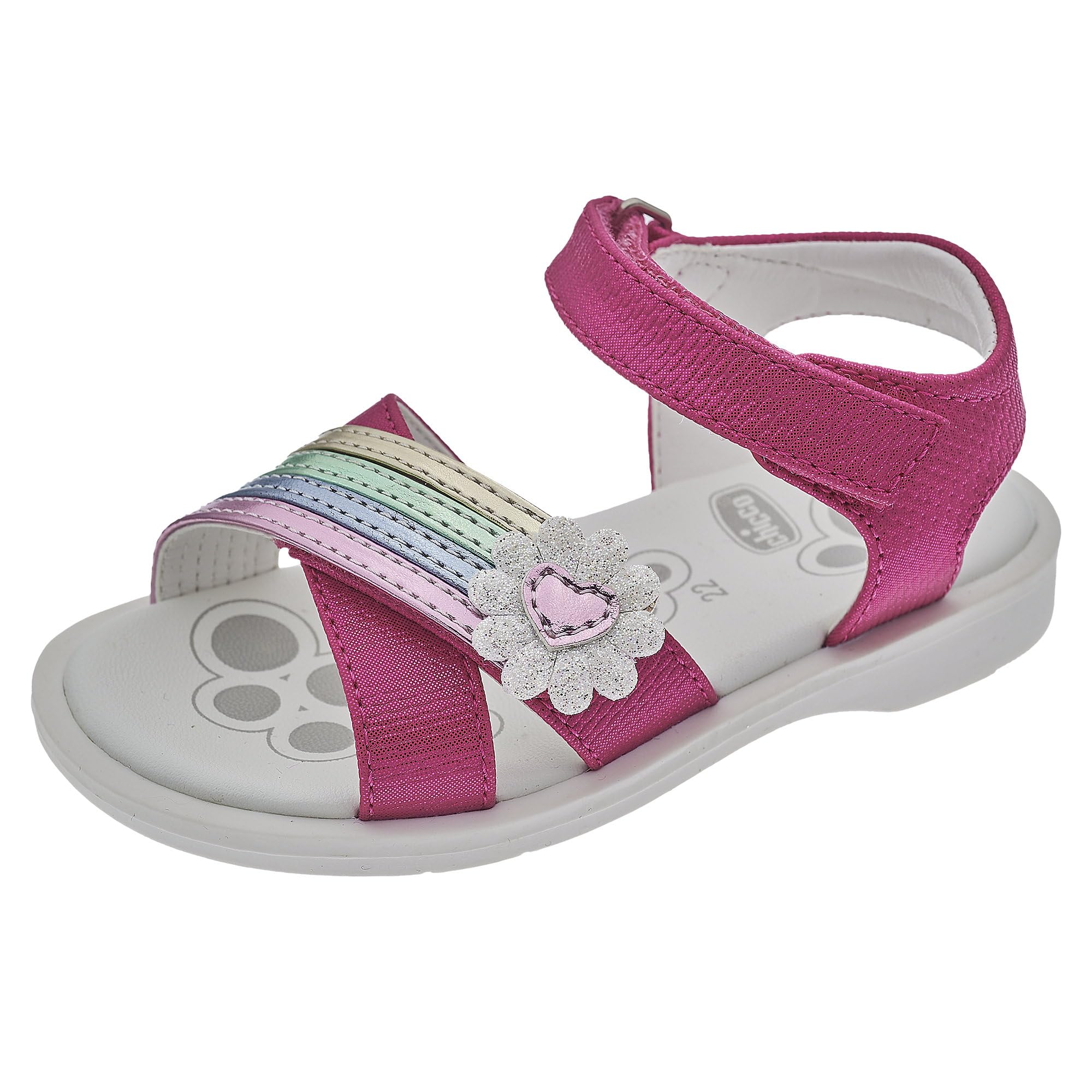 Chicco Sandali Con Doppio Velcro Fucsia, Confortevoli, Leggeri, Flessibili E Tra