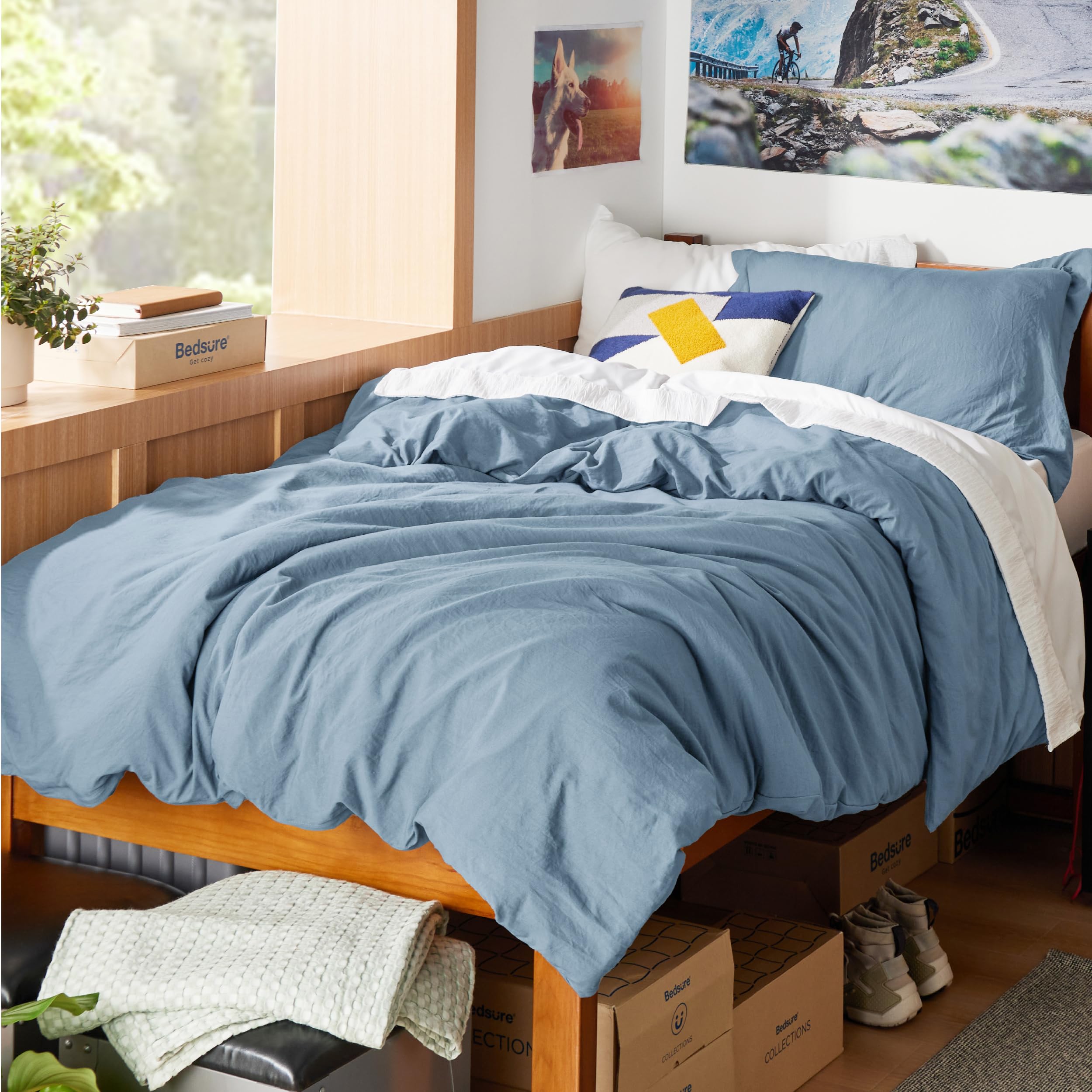 Bedsure Mineral Blue Duvet Cover Twin/Twin XL - Prewashed Soft Bedding