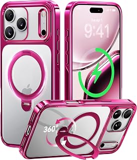 CASEKOO Glossy Pink 360 Spin Magnetic Stand for iPhone 17 Pro / 18 Pro Case