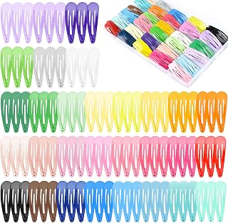 NEBURORA 150 Pcs Colorful Snap Hair Clips 30 Colors Hair Barrettes for Girls 2 Inch Hair Barrettes with Storage Case Hair Accessories for Women
