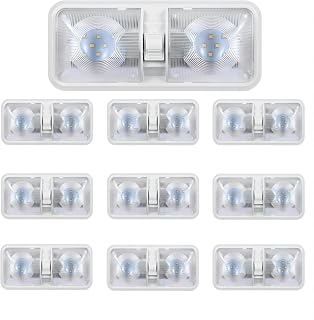 12 Volt LED RV Lights with ON/Off Switch - Neutral 4000-4500K 8W 600LM, Interior Lighting for RV Van Trailer Camper Boat - Pack of 10