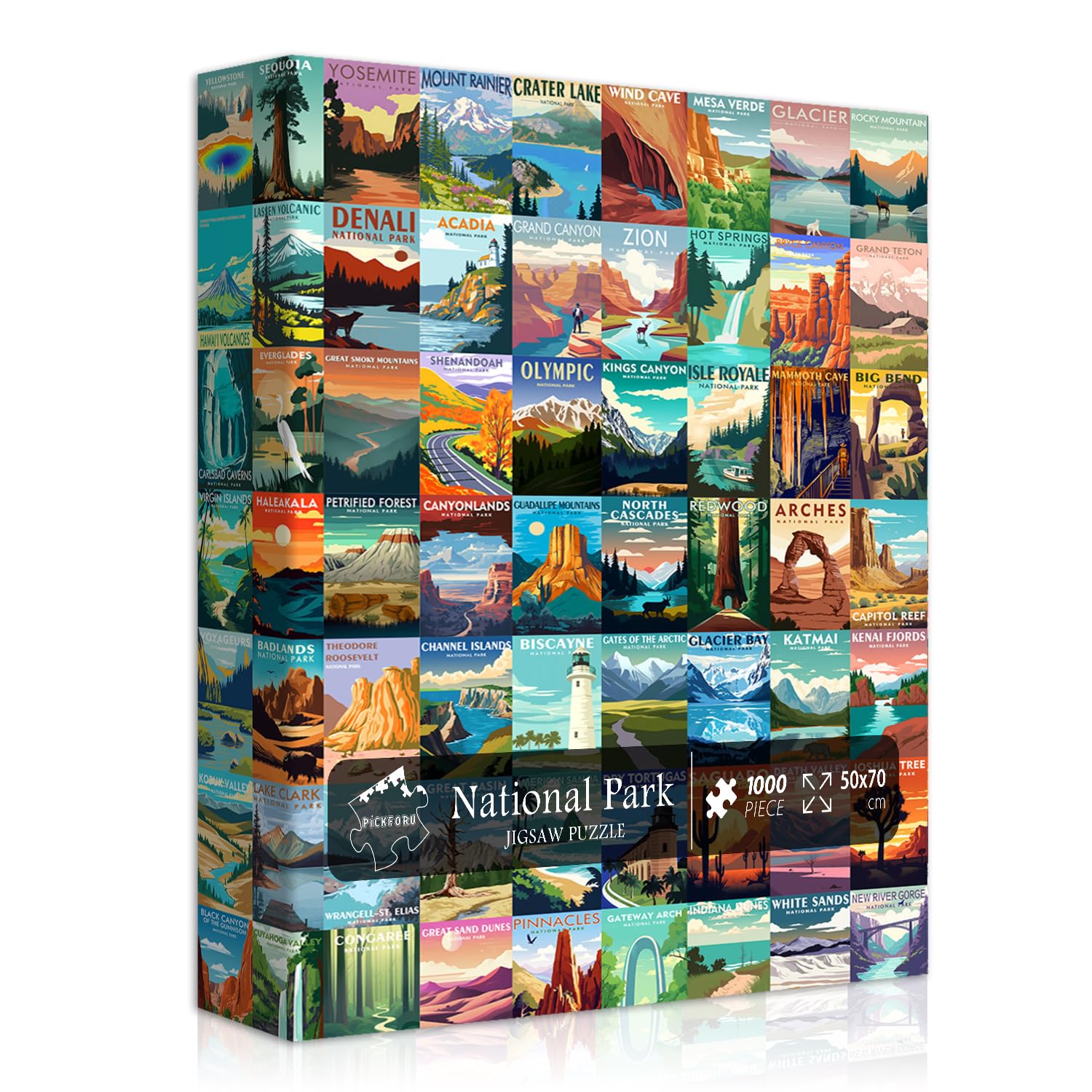 National Parks Puzzle for Adults 1000 Pieces,Travel Poster Landscape Puzzle Incl