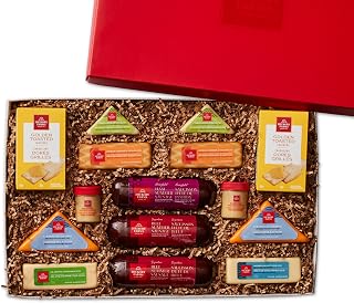 Hickory Farms Hearty Holiday Medley Gift Box | Large Gift Box | Meat & Cheese | Gourmet Food Gift Basket Perfect For Family, Birthday, Sympathy, Congratulations Gifts, Retirement, Thinking of You, Business and Corporate Gifts