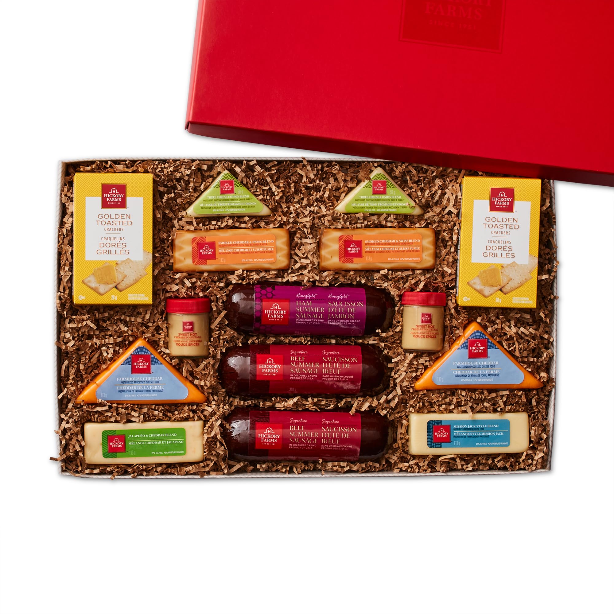 Hickory Farms Hearty Holiday Medley Gift Box | Large Gift Box | Meat & Cheese | 