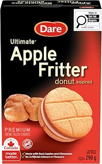 Dare Ultimate Apple Fritter Donut Inspired - Crunchy Sandwich Cookies with Real Apples and Cinnamon 290g Unit Pack