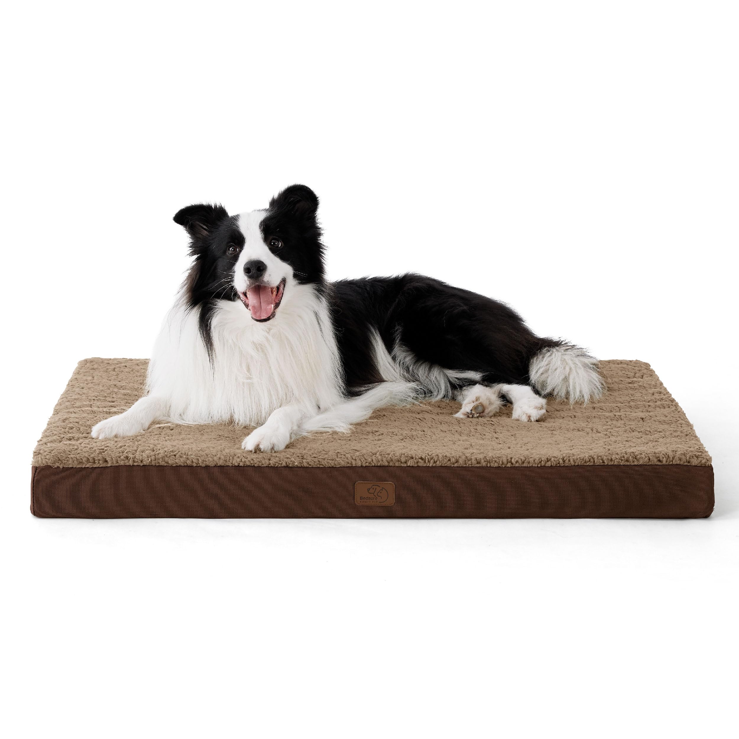 Bedsure Orthopedic Dog Bed with Washable Cover for Large, 91x69cm Brown