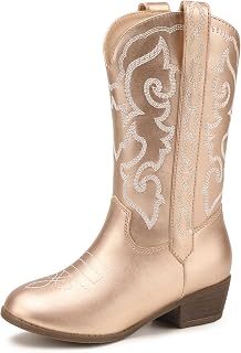 Hehainom Cowgirl Boots for Girls Kids Western Riding Boot
