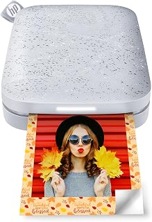 HP Sprocket 2x3 Inch Instant Smartphone Photo Printer -Portable Color Wireless Mobile Printer -Zink Sticky-Back Photos -Print from Compatible iOS & Android Devices with Bluetooth w/Fun App -Luna Pearl