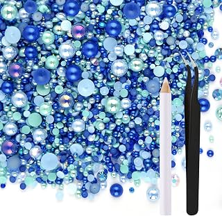 ASTARON 50g Mix Rhinestones Half Pearls for Crafts Tumblers Nails Clothes