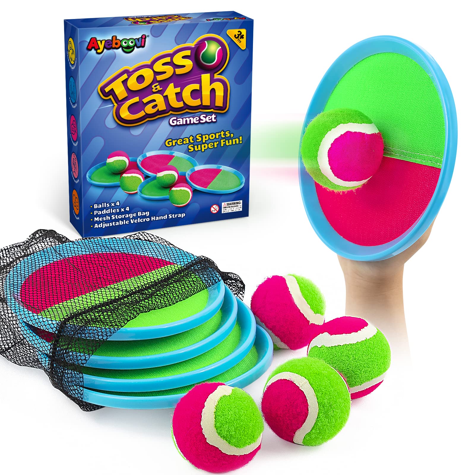 Ayeboovi Toss and Catch Ball Game Outdoor Toys for Kids Yard Games Beach Toys Ou