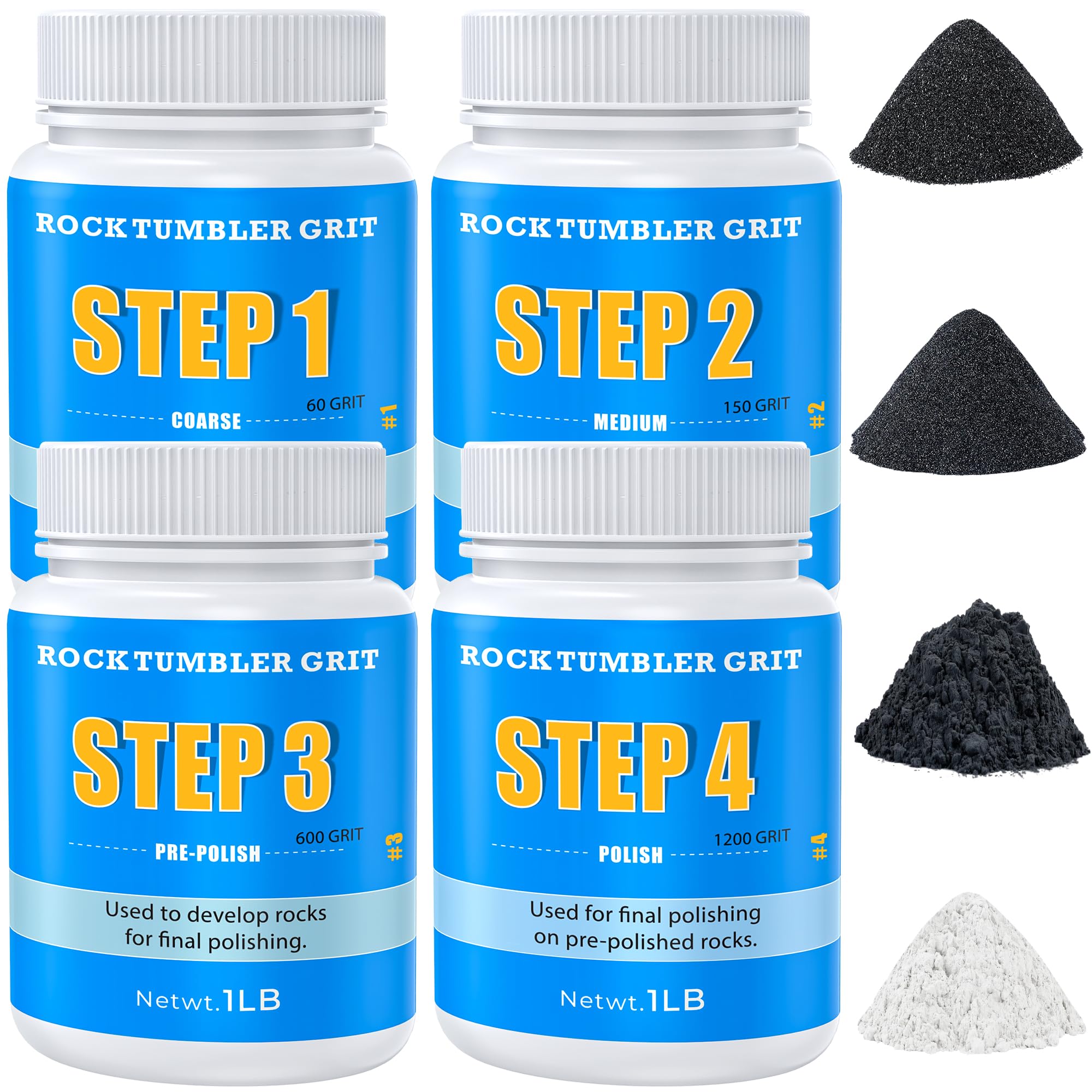 KomeStone Rock Tumbler Grit and Polish Refill Kit - 6 Pounds, Value Pack, Ideal 