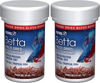 Fluval Betta Freeze Dried Bloodworms, 5 g (0.18 oz) (Pack of 2)