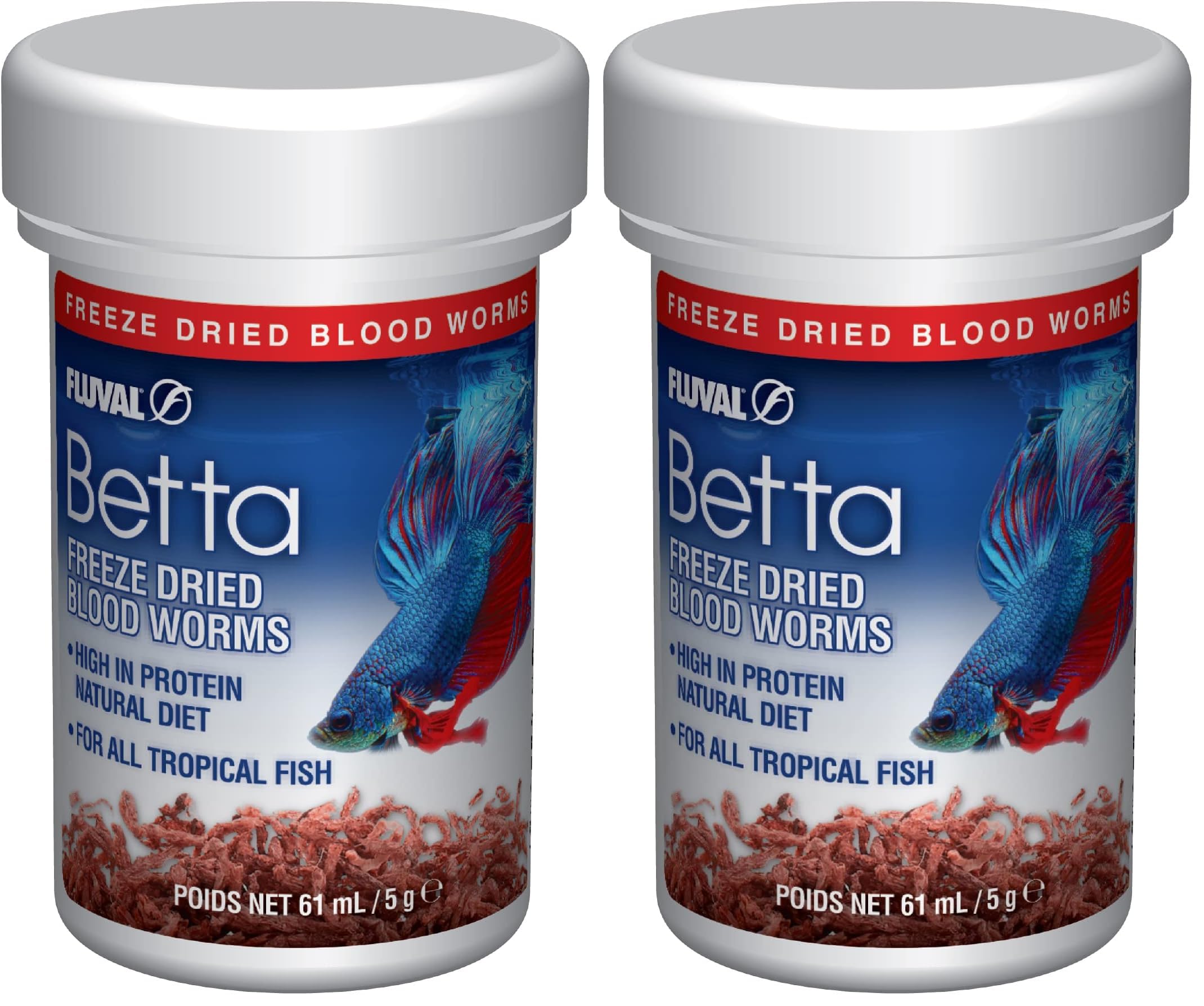 Fluval Betta Freeze Dried Bloodworms, 5 g (0.18 oz) (Pack of 2)