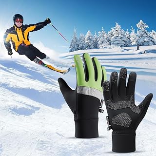 Women’s Windproof Touchscreen Cycling Gloves for Outdoor Running Hiking Riding with Warm Lining and Anti Slip Grip