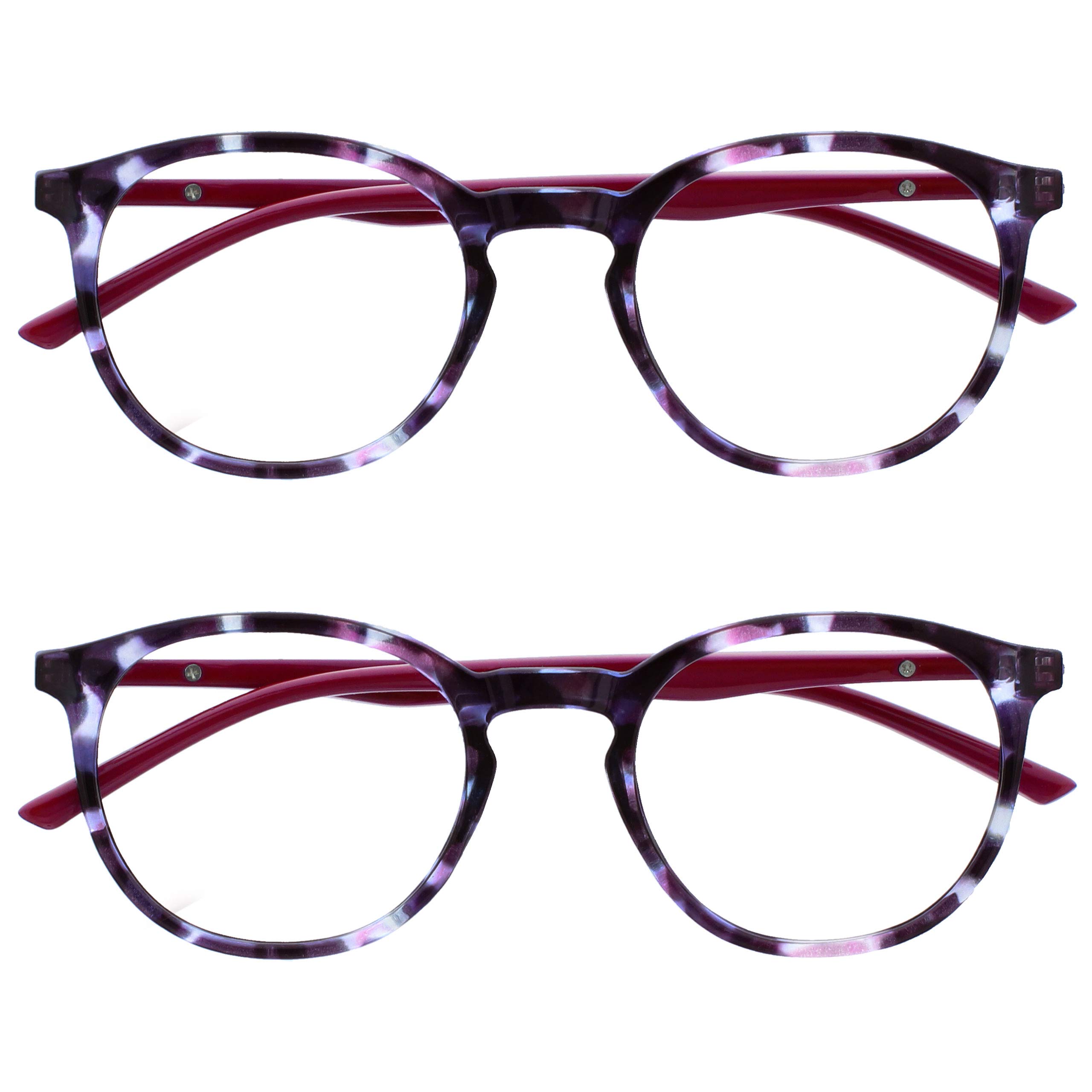 OPULIZE MET Blue Light Blocking Reading Glasses for Women Men, Slim Round Frame 