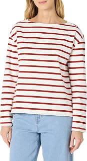 Amazon Essentials Womens 100% Cotton Heavyweight Long-Sleeve Boatneck Top