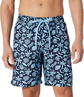 Amazon Essentials Mens 9" Swim Shorts with Mesh Inner Lining, Pockets, Drawstring Closure