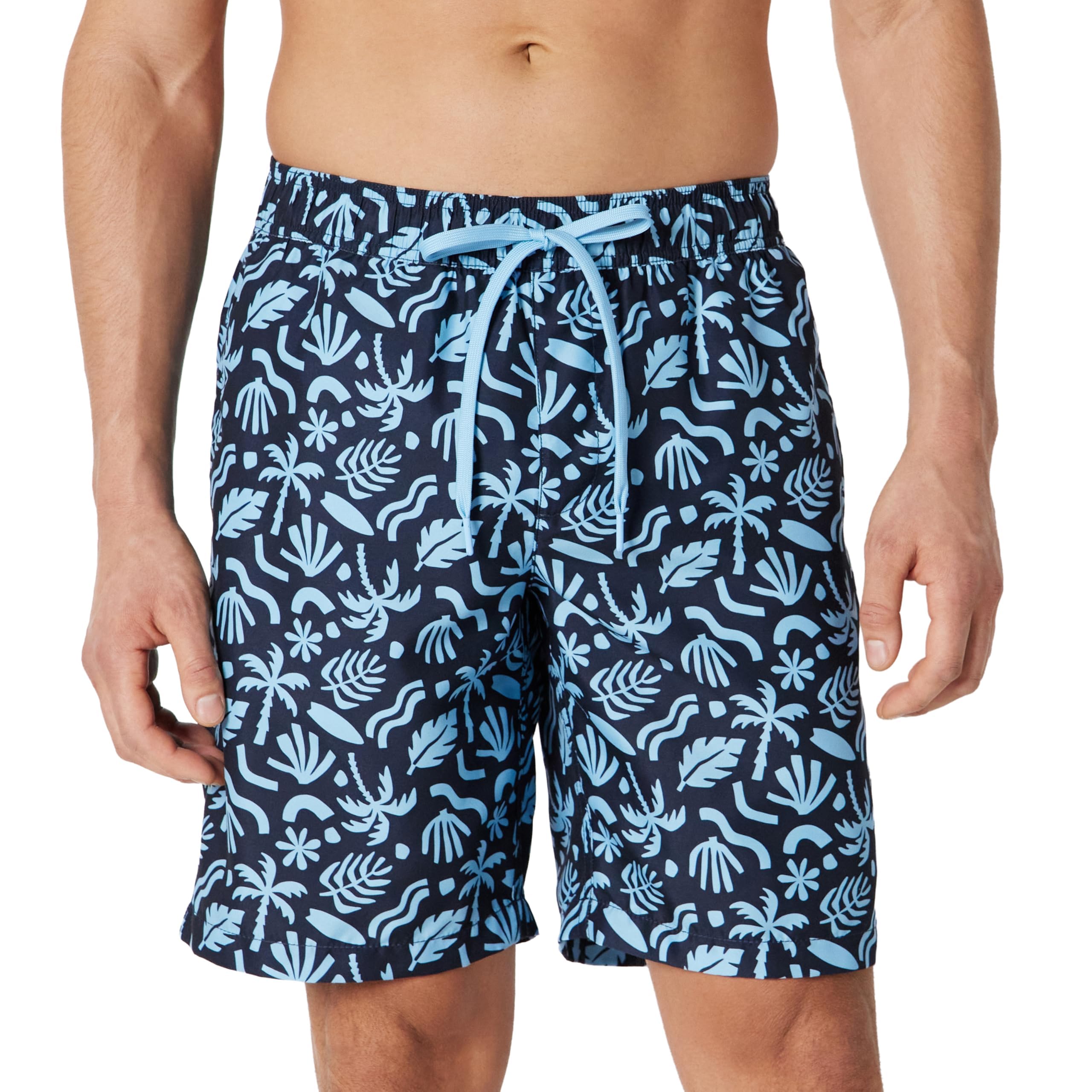 Amazon Essentials Mens 9" Swim Shorts with Mesh Inner Lining, Pockets, Drawstrin