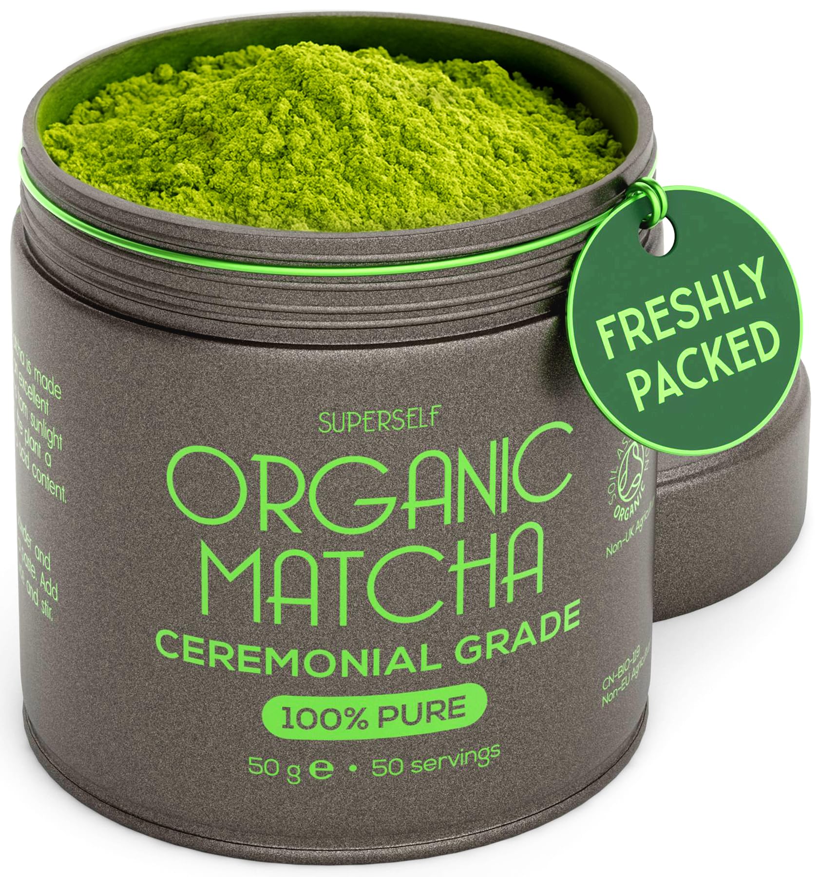 SuperSelf Organic Matcha Powder - Ceremonial Grade - Smooth Taste