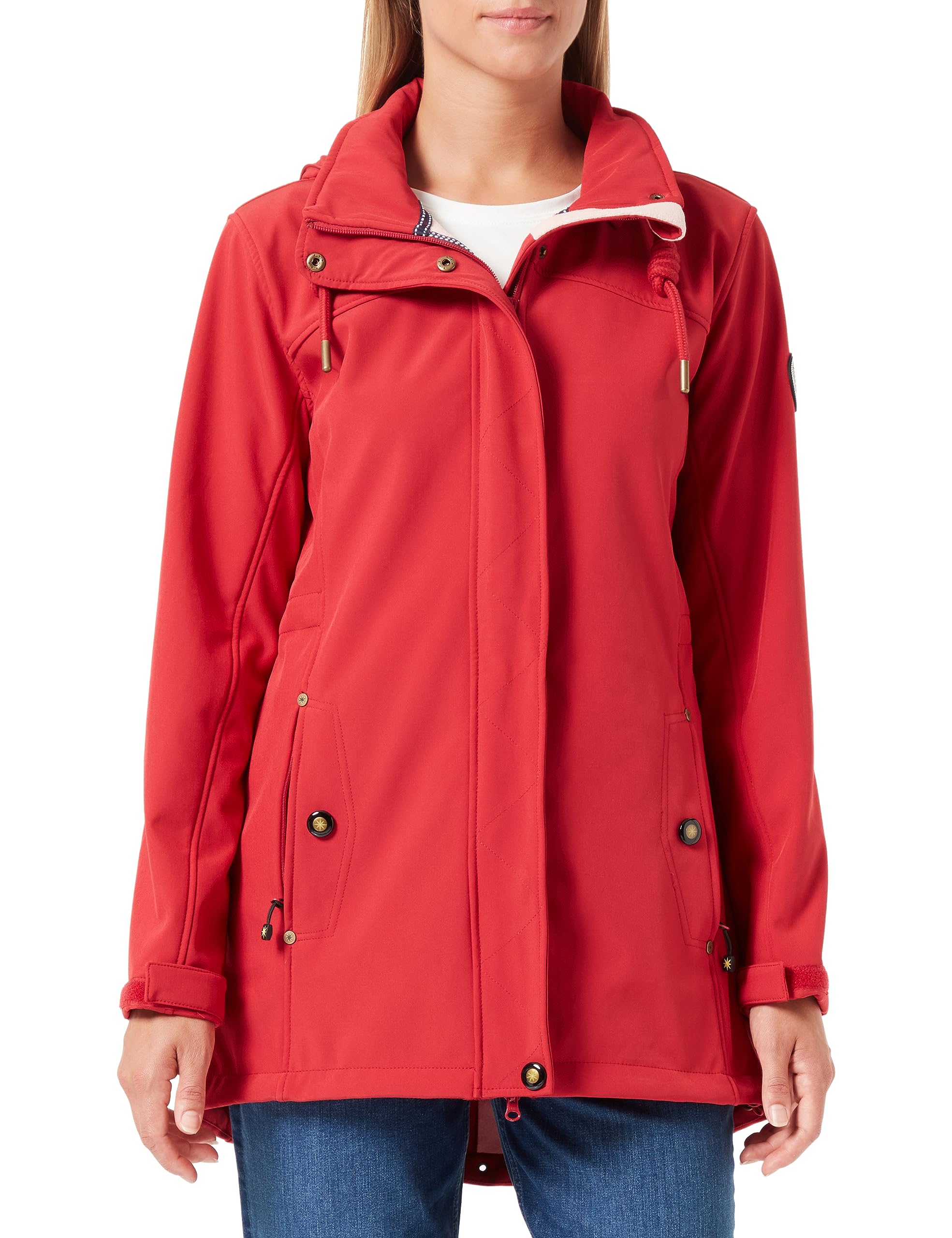 Ankerglut Women's Short Coat with Hood Lined Softshell Transition Jacket #Anker 