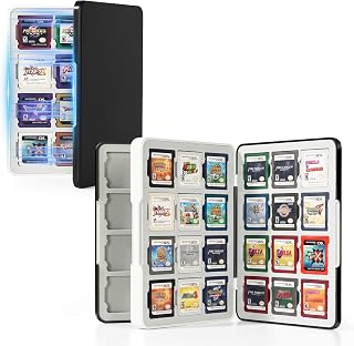 Magnetic 3DS Game Case Compatible with Nintendo 3ds/3ds Xl/Dsi/Ds/2ds, Holder for 48 Game Cartridges, Silicone Slots & Waterproof, Portable Travel Size Organizer Box for Gaming Collectors