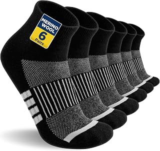 Niofind Merino Wool Hiking Socks, Walking Socks for Men & Women, 6 Pairs