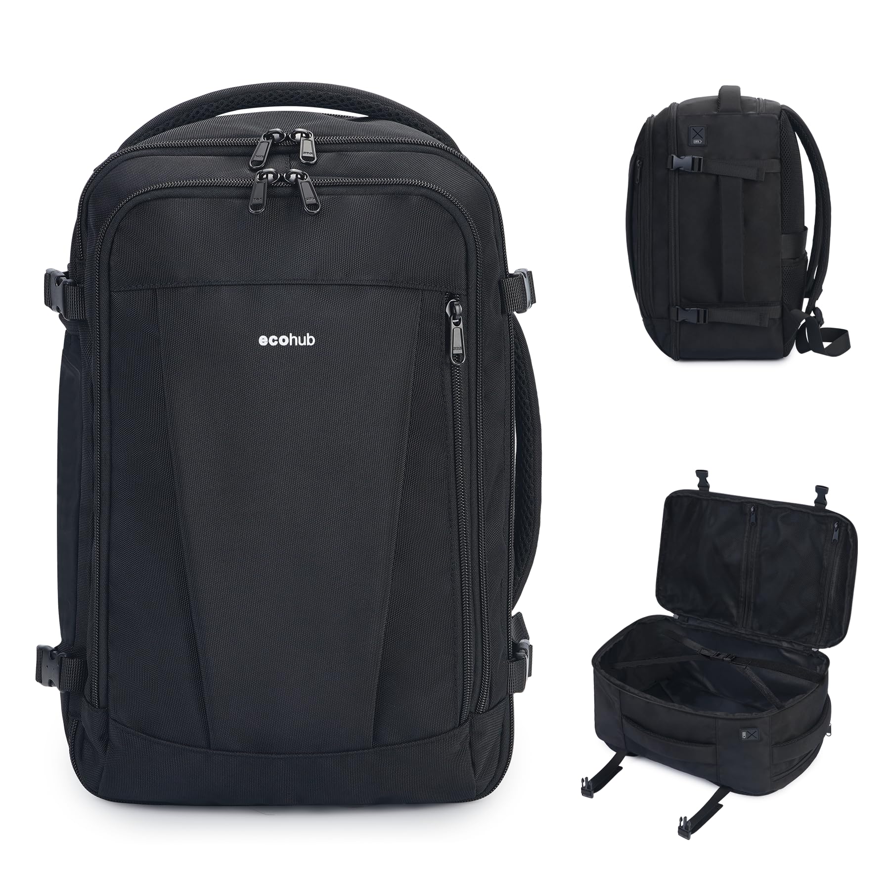 ECOHUB Travel Backpack 18x14x8 Frontier Airlines Personal Item Bag Black | Carry