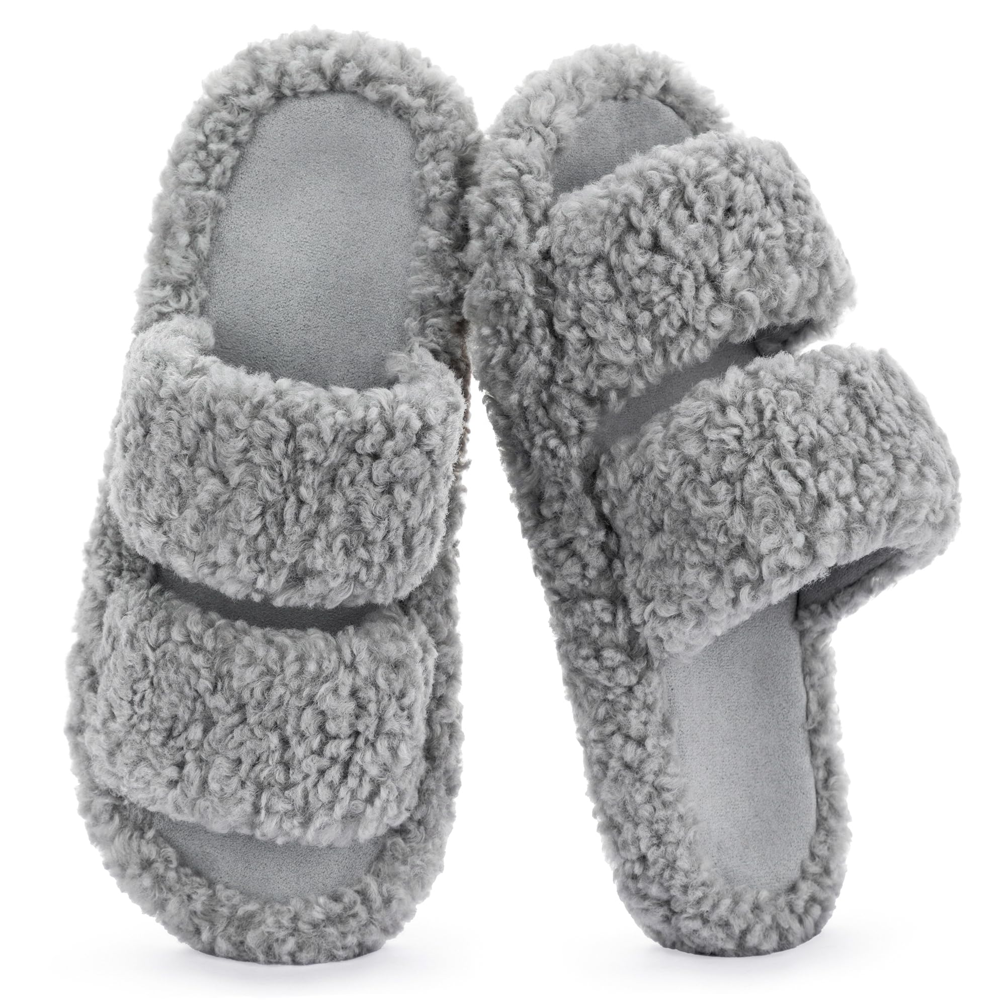 RockDove Women’s Open Toe Slippers with Arch Support, Memory Foam House Slippers