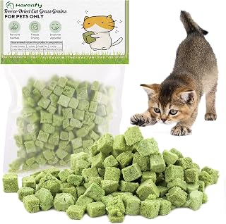 60g Cat Grass Treats for Cats, Freezed Drying Cat Grass Teething Stick Snacks, Edible Cats Chew Toys for Teeth Cleaning and Hairball Removal