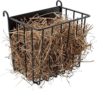Metal Hay Feeder for Rabbits, Guinea Pigs, Chinchillas - Bunny Holder With Container