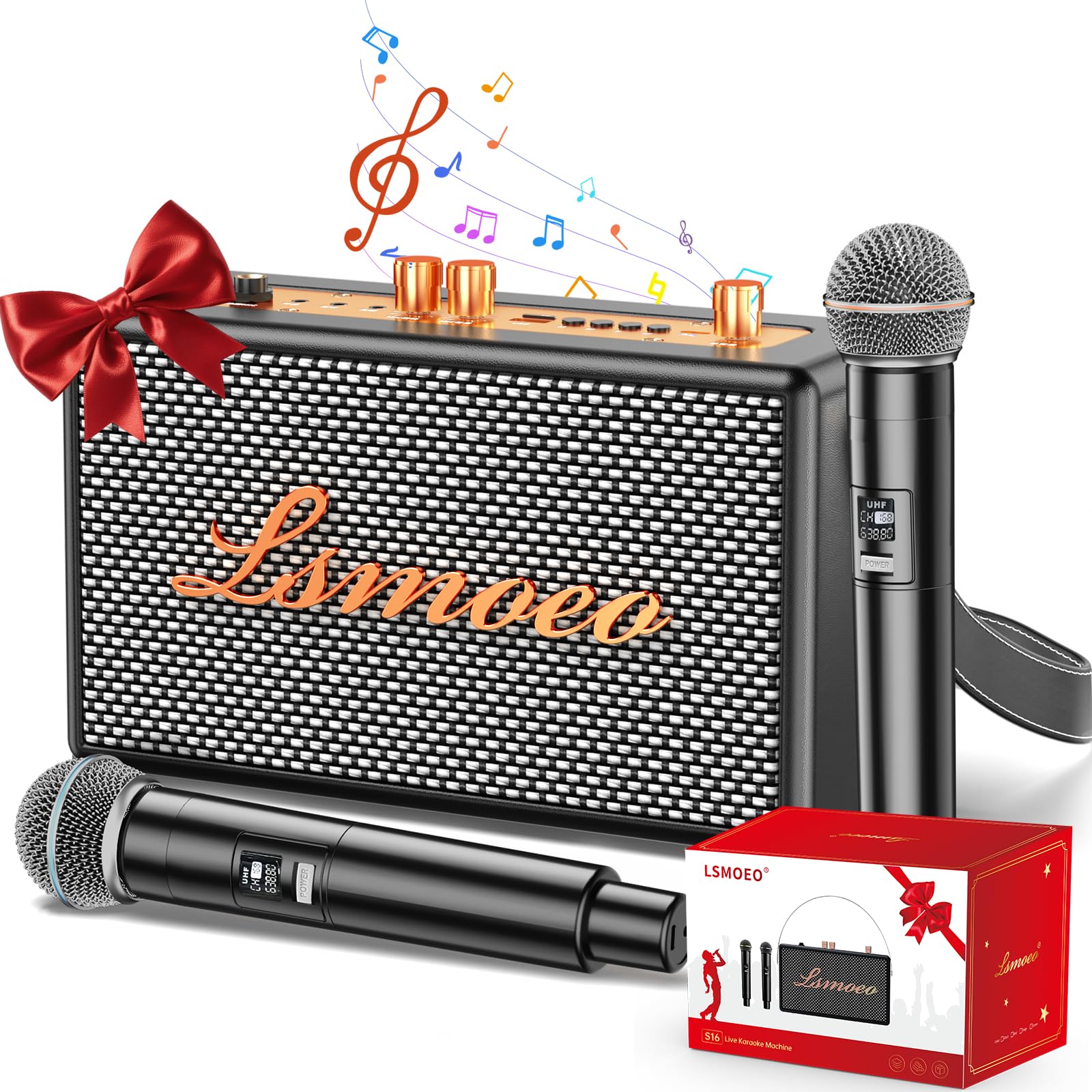 Karaoke Machine for Adults,2 Wireless Microphones for Karaoke Speaker, Portable 