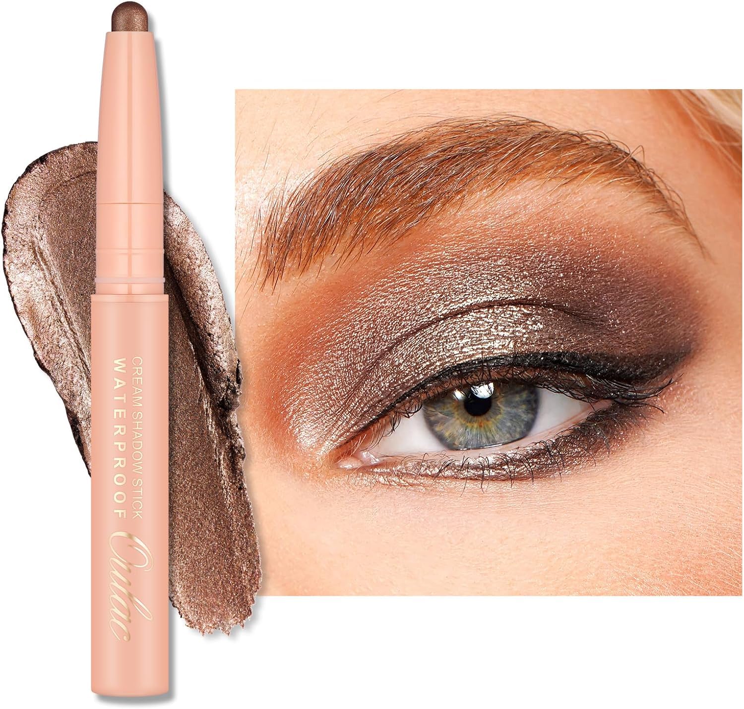 Oulac Brown Eyeshadow Pencil – Twist-Up Creamy Crayon, Waterproof Long Lasting E