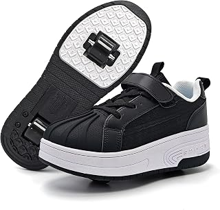 Umerigo Fashion Roller Skate Shoes for Boys Girls Kids Retractable Wheelies Skate Sneakers with Wheels Rolling Skating Shoes