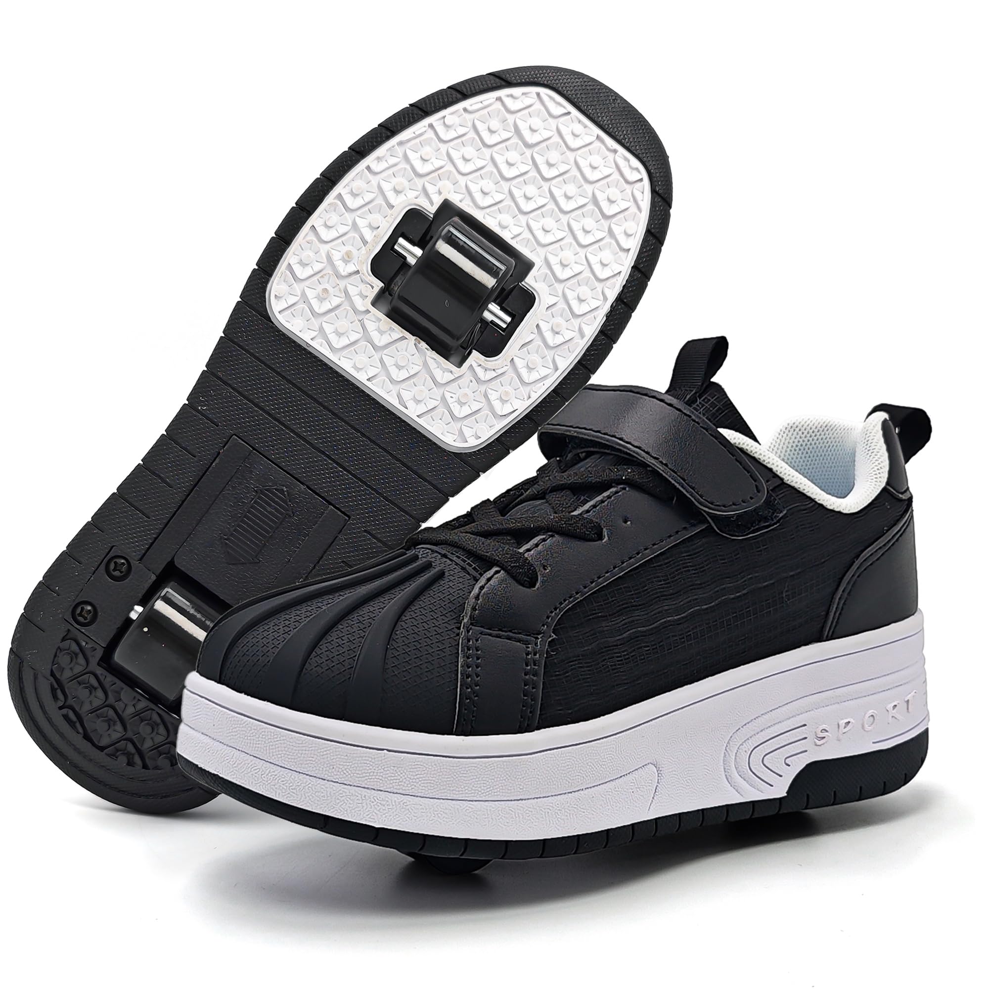 Umerigo Fashion Roller Skate Shoes for Boys Girls Kids Retractable Wheelies Skat