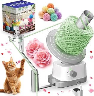 Electric Yarn Ball Winder, 13oz Dual Strong Tension Knit Spinner | Automatic Crochet Wheel for Crocheting Knitting Mothers Day Birthday Gift, Swift Weaving Ball Yarning Cake Roller