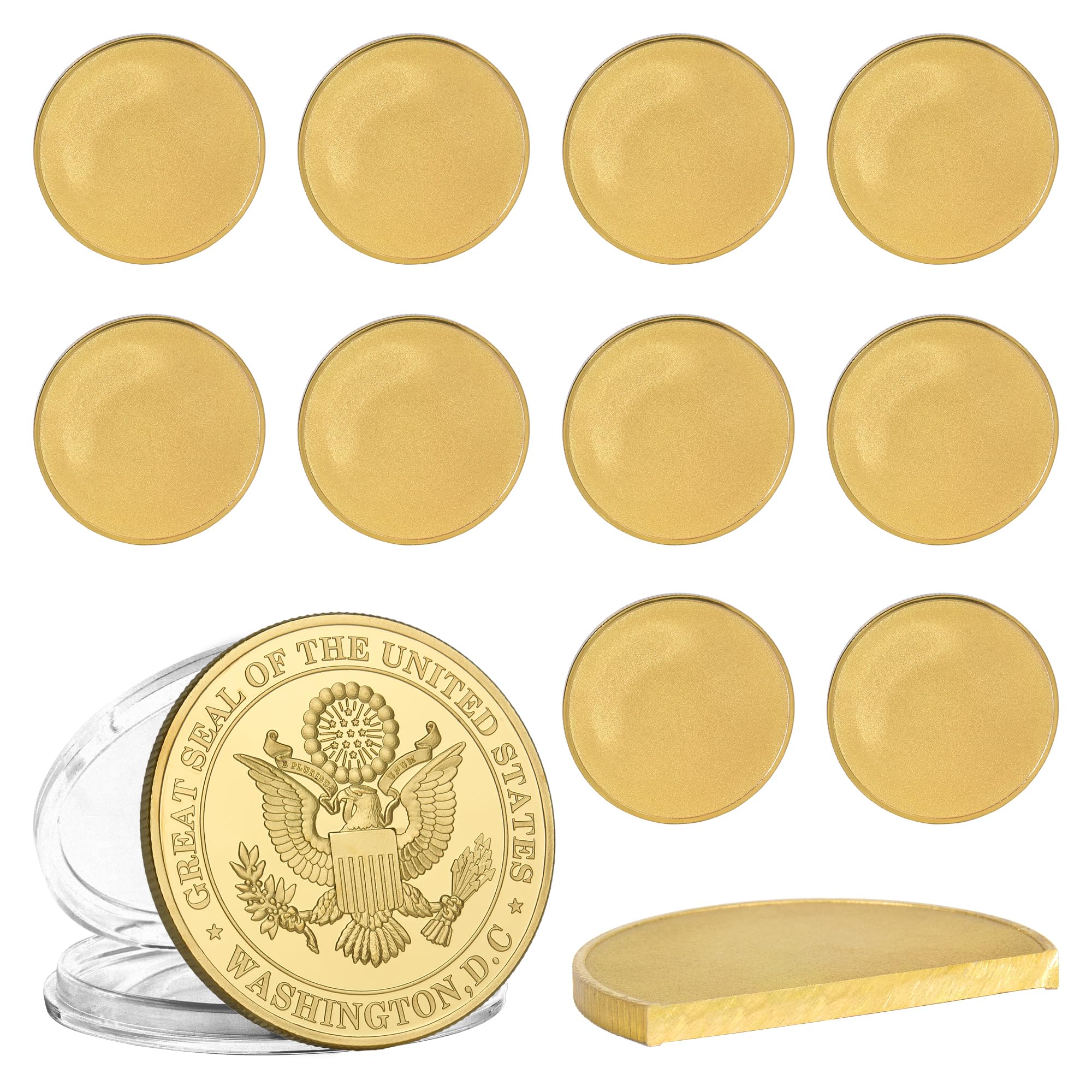 Mihoutal 10 PCS Brass Coin Blanks for Engraving, Challenge Coin Blanks | 40mm X 