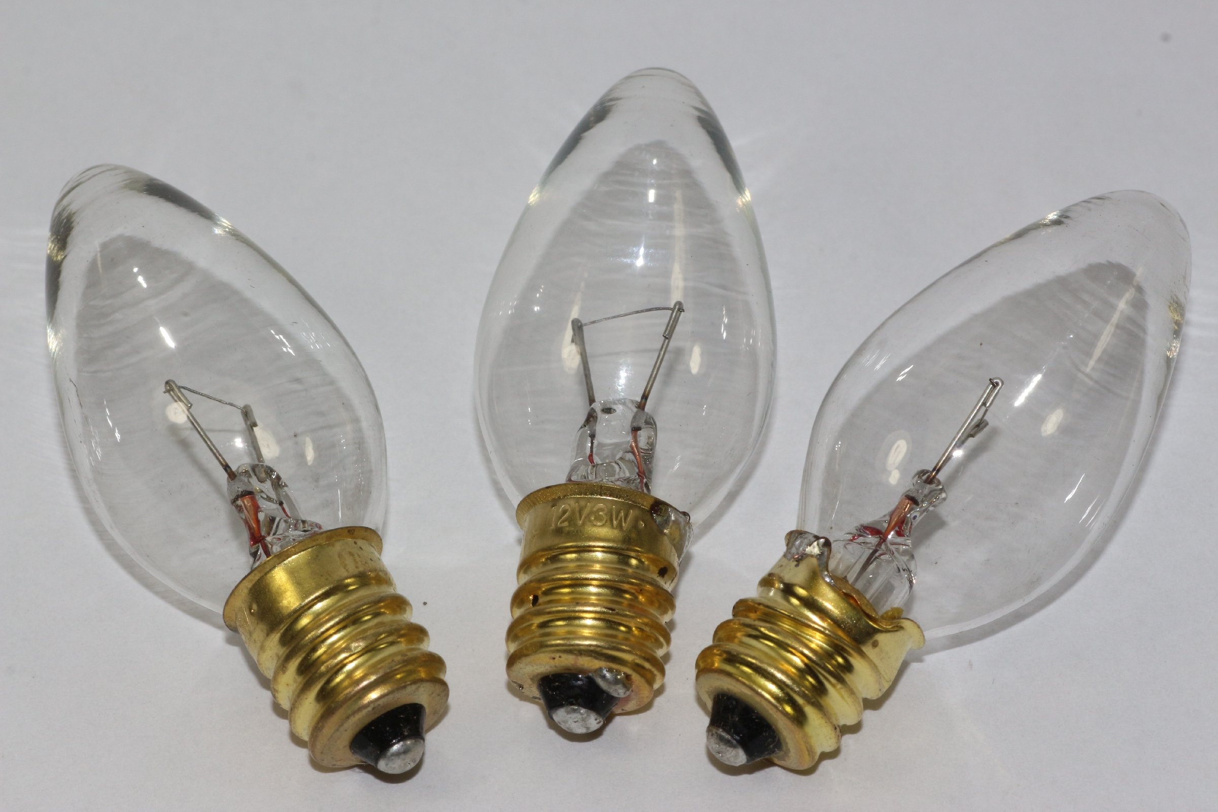 Dencon 3 x 12V 3W 0.25A E12 Clear Christmas Lights Spare Bulbs Pifco 795WC