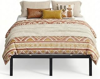 VASAGLE Full Metal Bed Frame, 14 Inches Tall, 1100 lb Weight Capacity | Heavy-Duty Platform Bed, No Box Spring Needed, Under-Bed Storage, Mattress Retainers, Easy Setup, URMB652BD02S