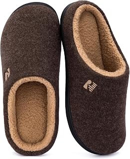RockDove Mens Sherpa Lined Memory Foam Slippers
