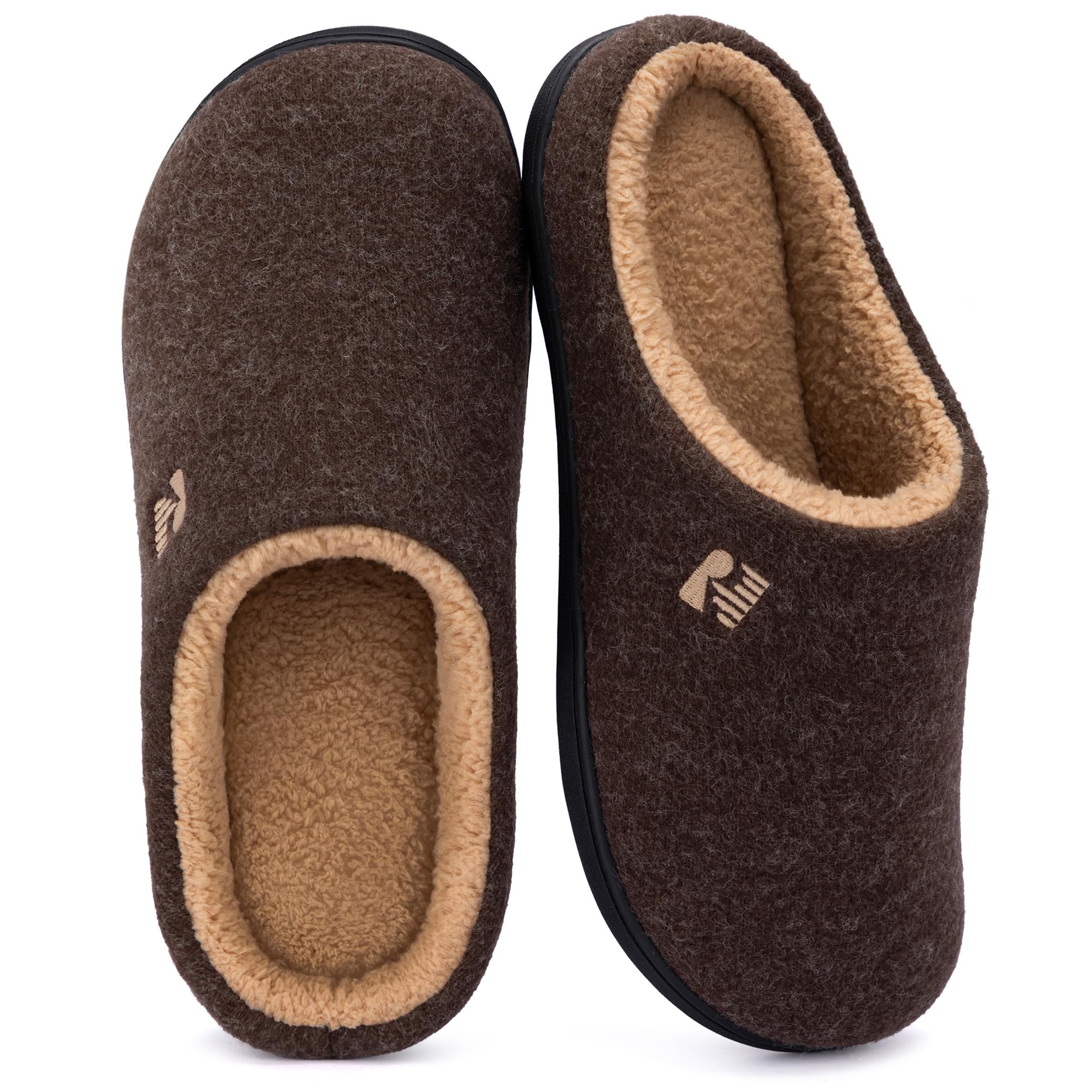 RockDove Mens Sherpa Lined Memory Foam Slippers